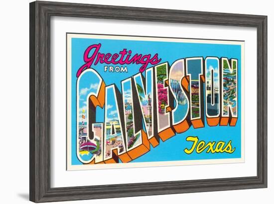 Greetings from Galveston, Texas-null-Framed Art Print