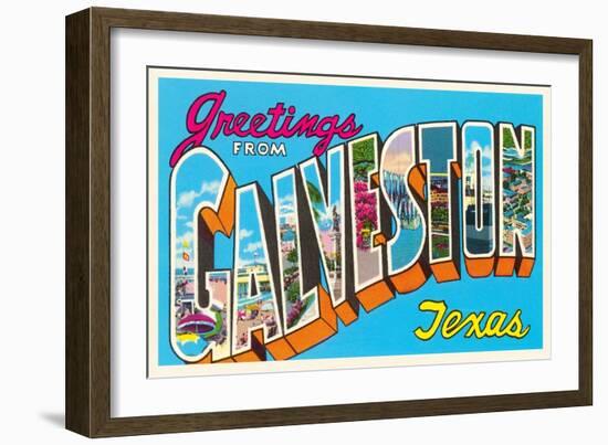 Greetings from Galveston, Texas-null-Framed Art Print