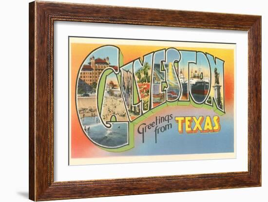 Greetings from Galveston, Texas-null-Framed Art Print