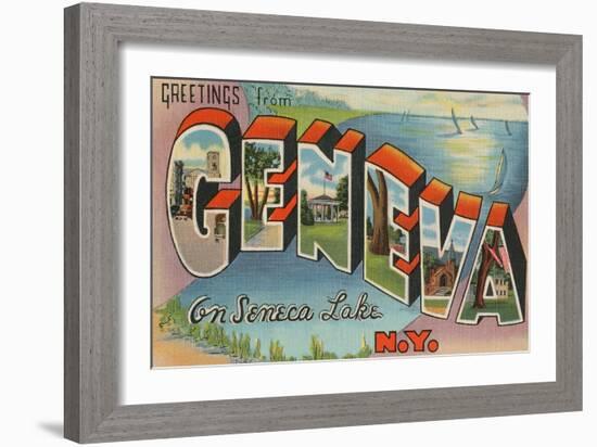 Greetings from Geneva, New York-null-Framed Art Print