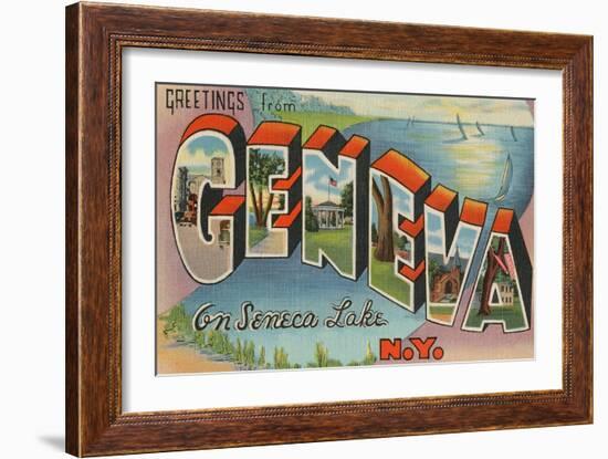 Greetings from Geneva, New York-null-Framed Art Print