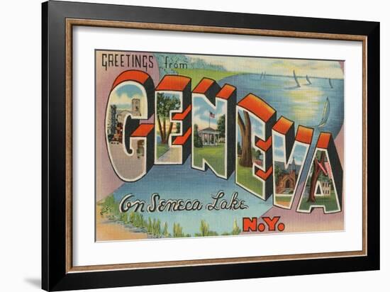 Greetings from Geneva, New York-null-Framed Art Print