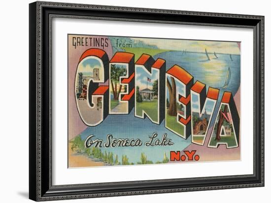Greetings from Geneva, New York-null-Framed Art Print