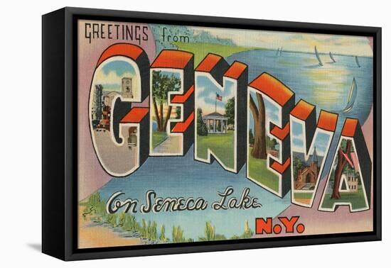 Greetings from Geneva, New York-null-Framed Stretched Canvas