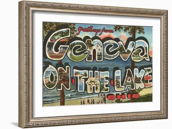 Greetings from Geneva on the Lake, Ohio-null-Framed Art Print