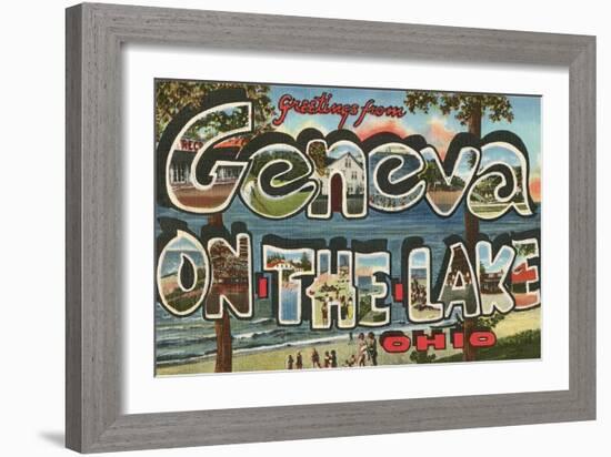 Greetings from Geneva on the Lake, Ohio-null-Framed Art Print