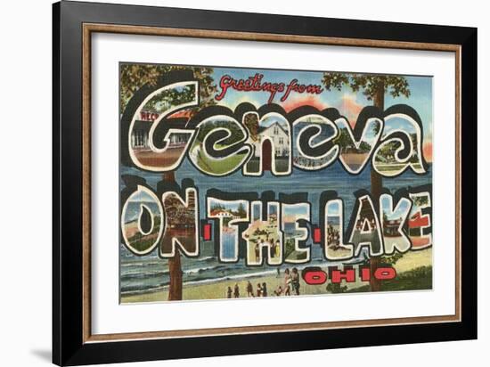 Greetings from Geneva on the Lake, Ohio-null-Framed Art Print