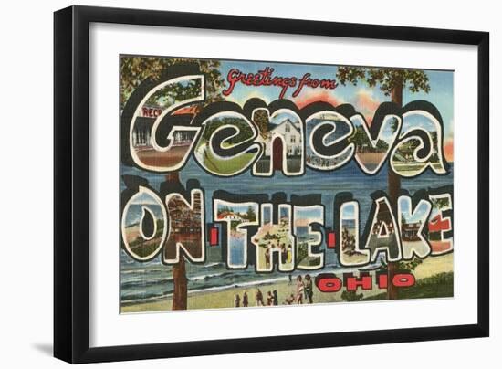 Greetings from Geneva on the Lake, Ohio-null-Framed Art Print