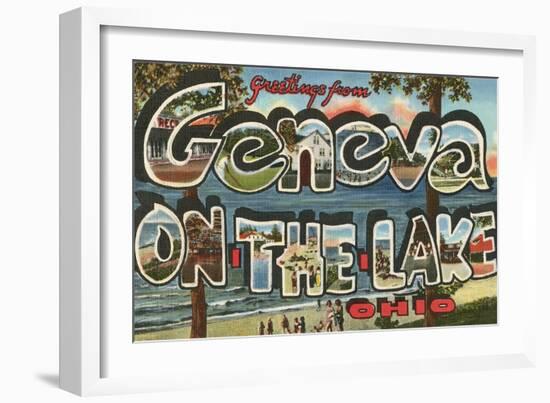 Greetings from Geneva on the Lake, Ohio-null-Framed Art Print