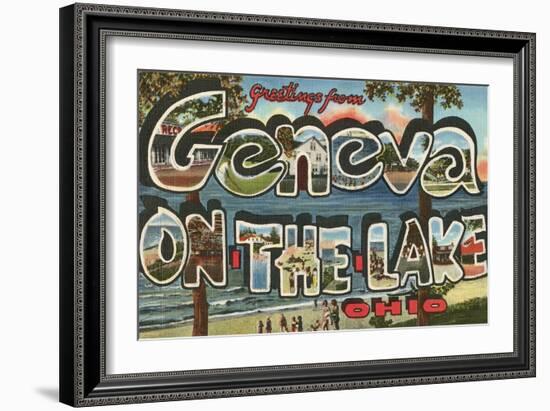 Greetings from Geneva on the Lake, Ohio-null-Framed Art Print