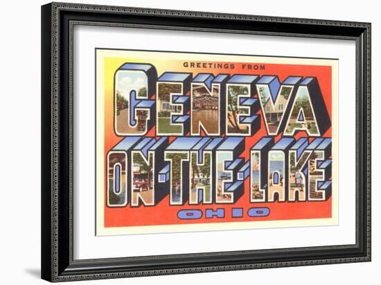 Greetings from Geneva-on-the-Lake, Ohio-null-Framed Art Print