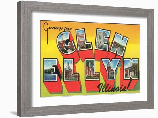 Greetings from Glen Ellyn, Illinois-null-Framed Art Print