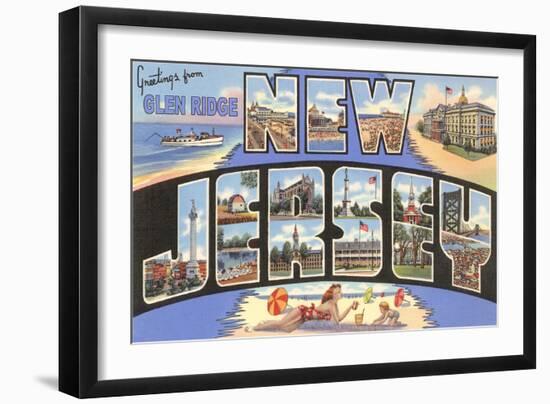 Greetings from Glen Ridge, New Jersey-null-Framed Art Print