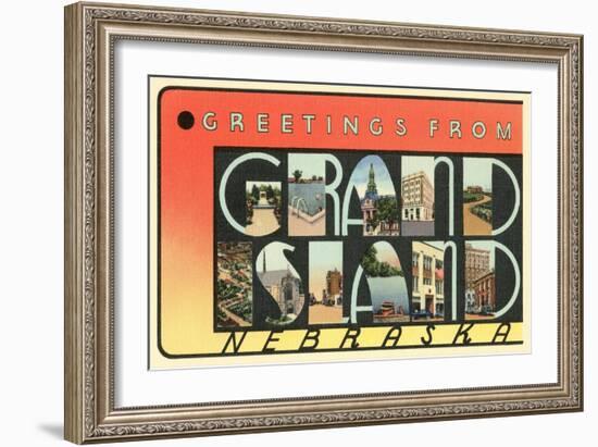 Greetings from Grand Island, Nebraska-null-Framed Art Print