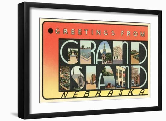Greetings from Grand Island, Nebraska-null-Framed Art Print