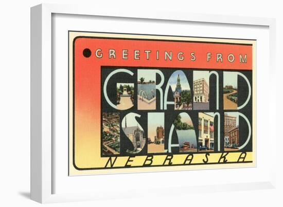 Greetings from Grand Island, Nebraska-null-Framed Art Print