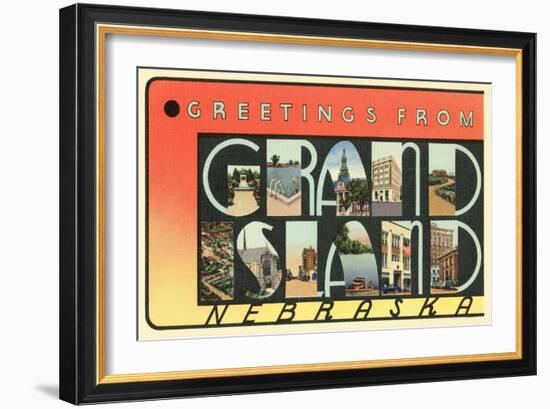 Greetings from Grand Island, Nebraska-null-Framed Art Print