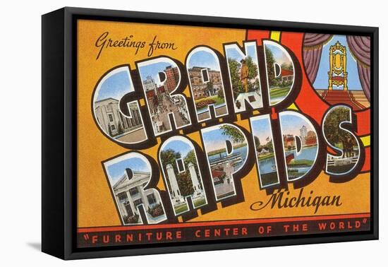 Greetings from Grand Rapids, Michigan, Furniture Center of the World-null-Framed Premier Image Canvas