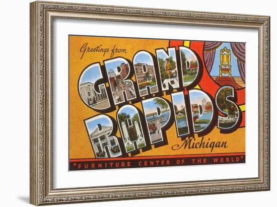 Greetings from Grand Rapids, Michigan, Furniture Center of the World-null-Framed Giclee Print