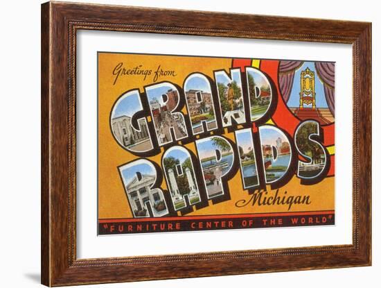 Greetings from Grand Rapids, Michigan, Furniture Center of the World-null-Framed Giclee Print