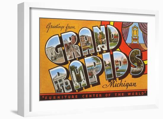 Greetings from Grand Rapids, Michigan, Furniture Center of the World-null-Framed Giclee Print