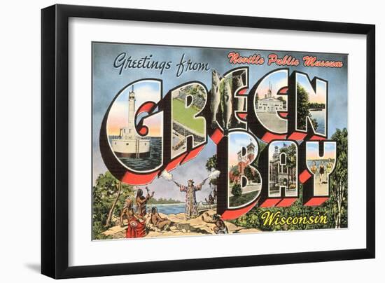 Greetings from Green Bay, Wisconsin-null-Framed Art Print