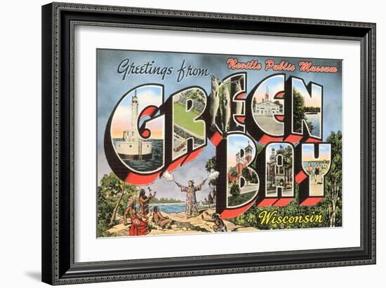 Greetings from Green Bay, Wisconsin-null-Framed Art Print