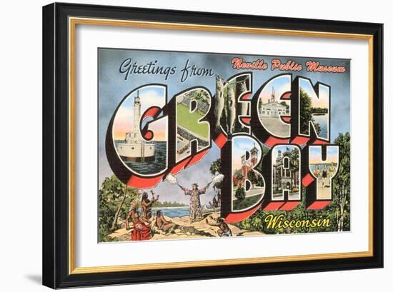 Greetings from Green Bay, Wisconsin-null-Framed Art Print