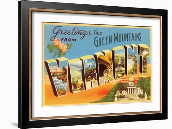 Greetings from Green Mountains, Vermont-null-Framed Art Print