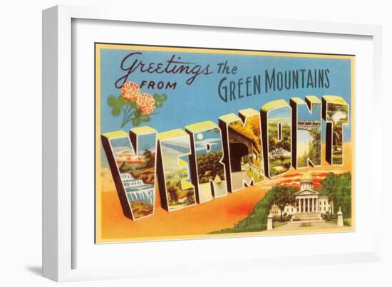 Greetings from Green Mountains, Vermont-null-Framed Art Print