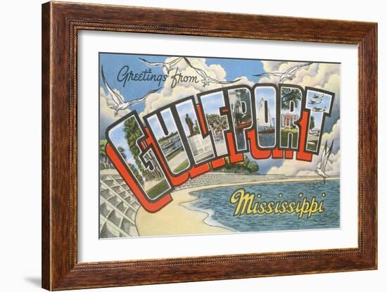 Greetings from Gulfport, Mississippi-null-Framed Art Print