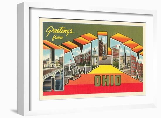 Greetings from Hamilton, Ohio-null-Framed Art Print