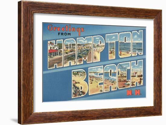 Greetings from Hampton Beach, New Hampsshire-null-Framed Art Print