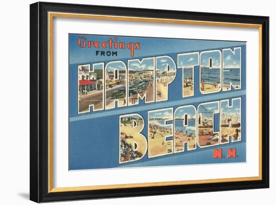 Greetings from Hampton Beach, New Hampsshire-null-Framed Art Print