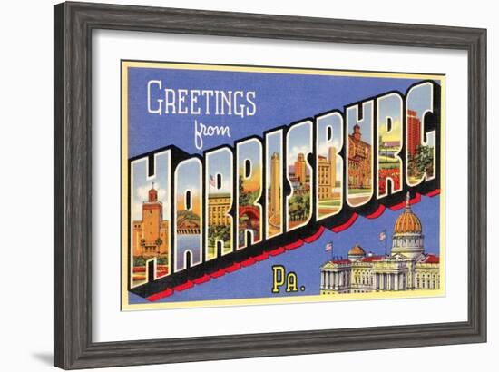 Greetings from Harrisburg, Pennsylvania-null-Framed Art Print