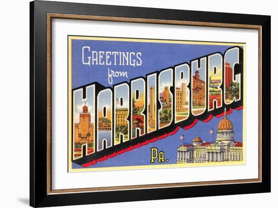 Greetings from Harrisburg, Pennsylvania-null-Framed Art Print