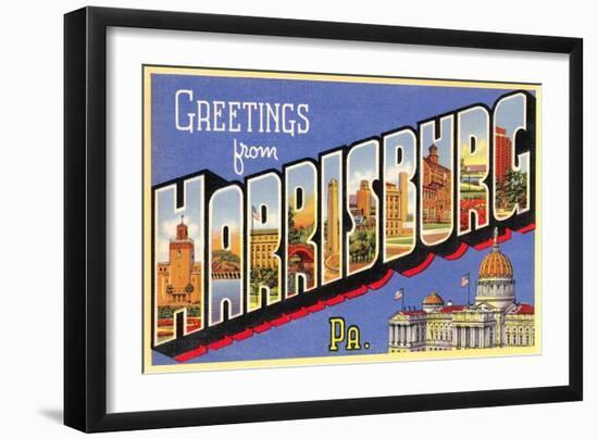 Greetings from Harrisburg, Pennsylvania-null-Framed Art Print