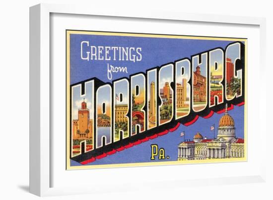 Greetings from Harrisburg, Pennsylvania-null-Framed Art Print