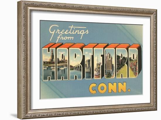 Greetings from Hartford, Connecticut-null-Framed Art Print