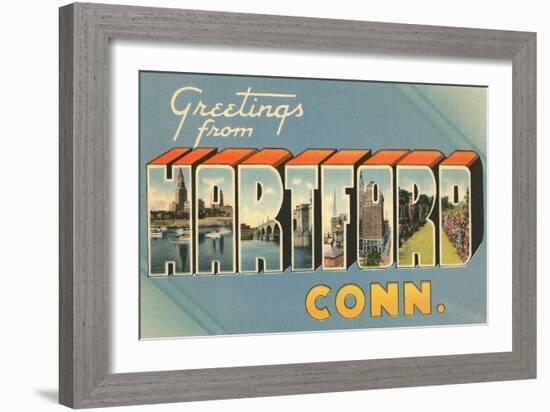 Greetings from Hartford, Connecticut-null-Framed Art Print