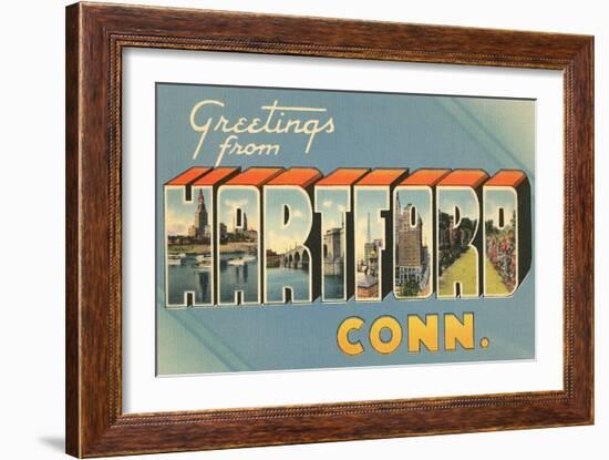 Greetings from Hartford, Connecticut-null-Framed Art Print