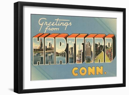 Greetings from Hartford, Connecticut-null-Framed Art Print