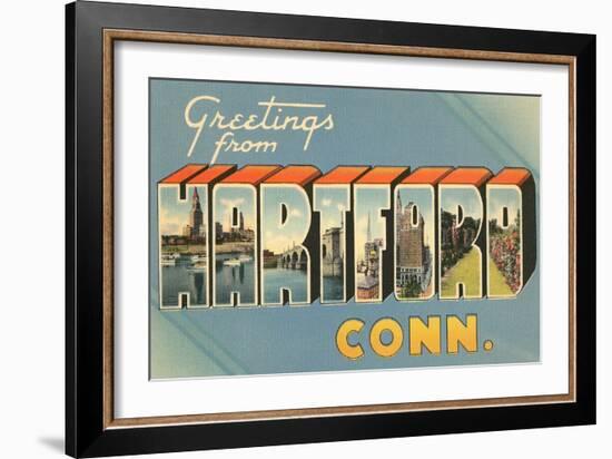 Greetings from Hartford, Connecticut-null-Framed Art Print