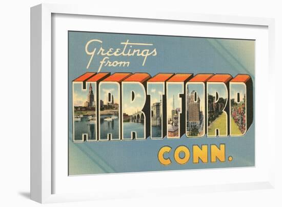Greetings from Hartford, Connecticut-null-Framed Art Print