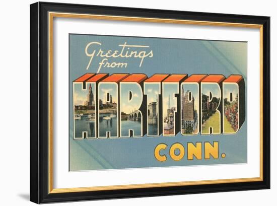 Greetings from Hartford, Connecticut-null-Framed Art Print