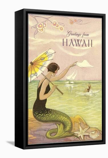 Greetings from Hawaii, Mermaid-null-Framed Stretched Canvas