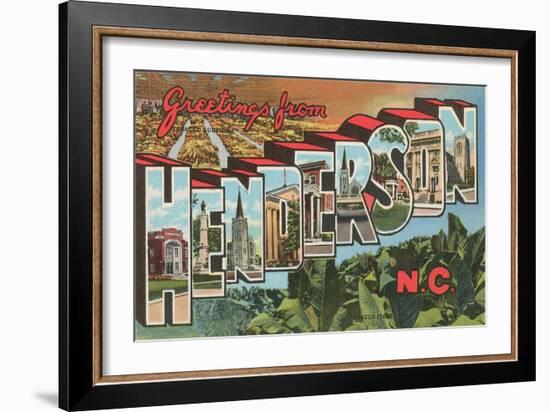 Greetings from Henderson, North Carolina-null-Framed Art Print