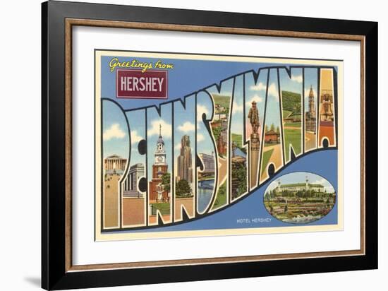 Greetings from Hershey, Pennsylvania-null-Framed Art Print