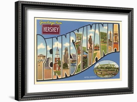 Greetings from Hershey, Pennsylvania-null-Framed Art Print