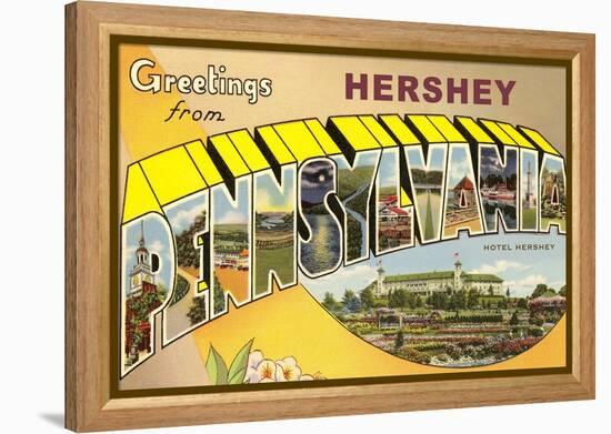 Greetings from Hershey, Pennsylvania-null-Framed Stretched Canvas